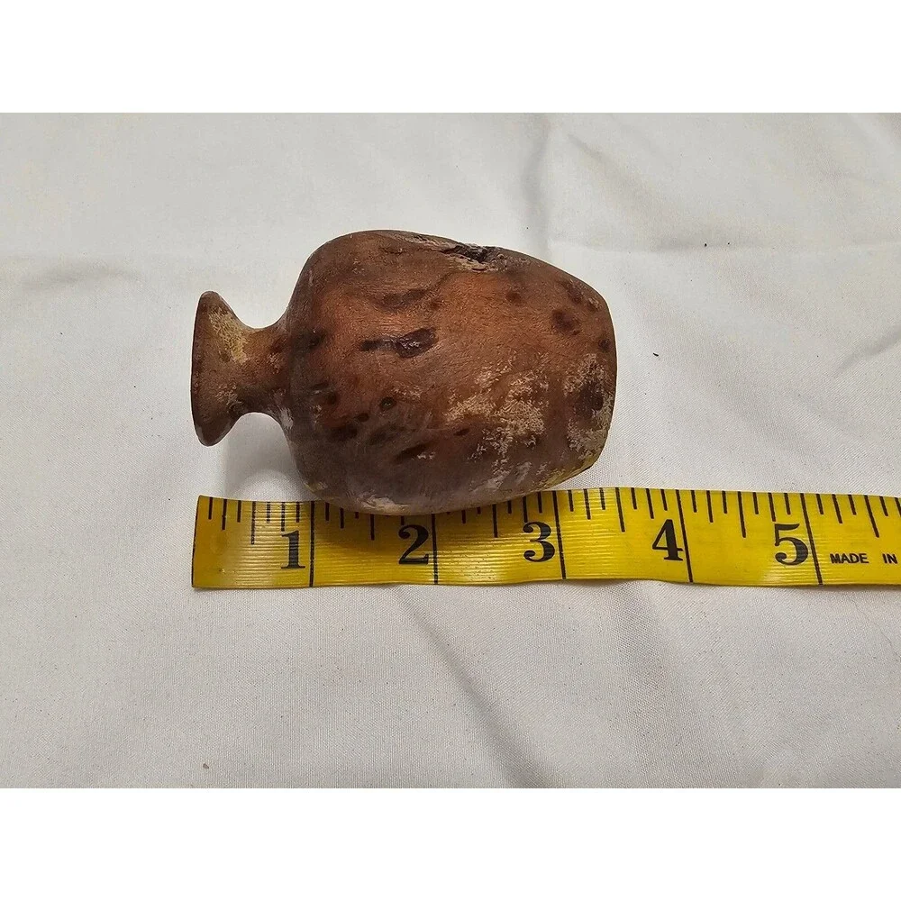 Small Vintage Wooden Vase with Natural Finish